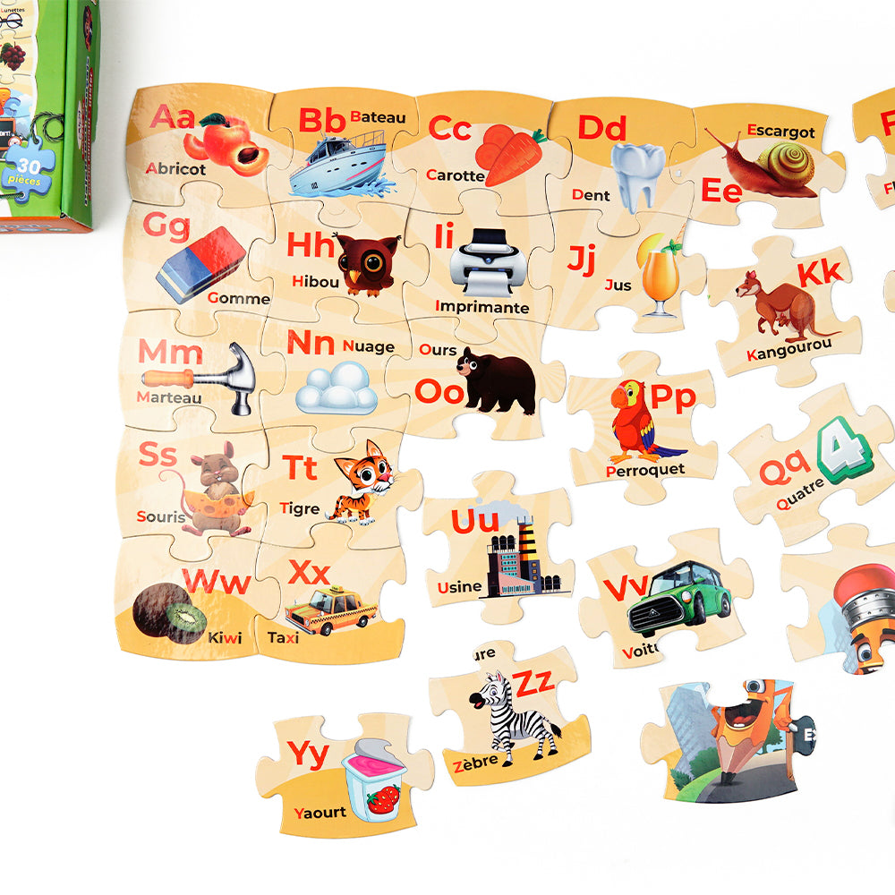 بازل (30 قطعة) لتعلم الحروف الفرنسية